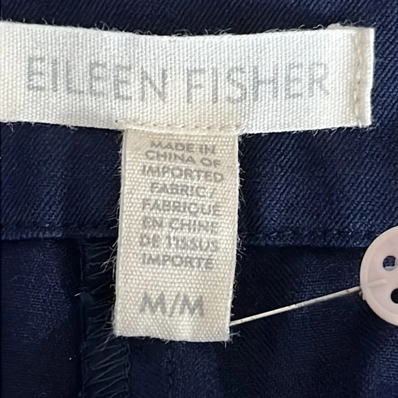 Eileen Fisher Organic Cotton Side Zip Trousers in Navy - Size Medium - Picture 4 of 8